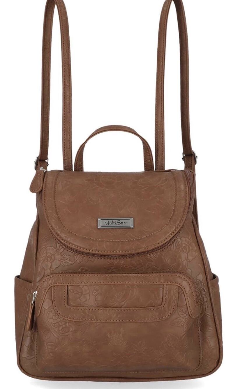 MultiSac womens Major Backpack, Pecan Flowers One Size